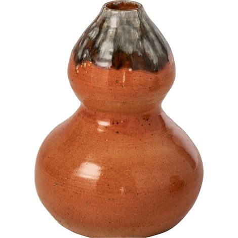 Vase en poterie orange marron large - orange et marron (1/5)
