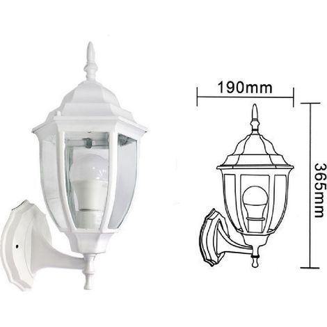 TrAdE Shop Traesio - Lanterna Da Giardino Antica Lampada Parete Applique Da Esterno A Muro Retrò Es09 - Bianco (1/2)