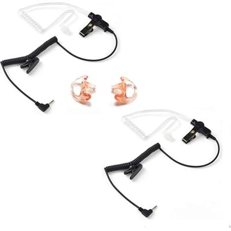 3.5mm police single-ear headset, suitable for walkie-talkies, wireless communication, speakerphone, and microphone (2-piece set). (1/5)