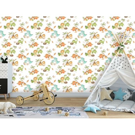 Wallarena Vliestapete Dinosaurier, für Kinderzimmer, 10 m x 50 cm – inkl. Kleister & Anleitung (1/4)