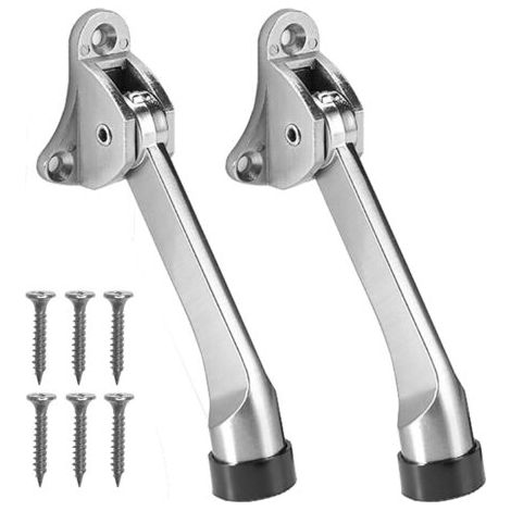2 Pièces Butée de Porte,Empêche la Porte de Claquer,Arrêt de Porte Support de Porte,Avec Pare-Chocs en Caoutchouc Souple et Vis - Alliage de Zinc - 13 cm
