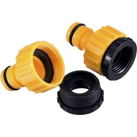 Adaptateur de robinet fileté en plastique 4 en 6 BSP 2 en 1 pour nez d'arroseur 2 pack (1/3)