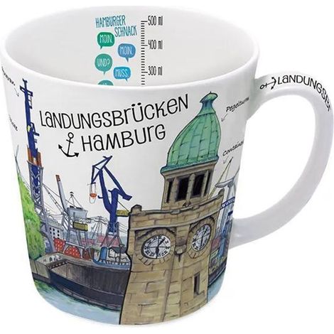 Tasse à café Hambourg Landungsbrücken, tasse à café, tasses, tasses à thé, port