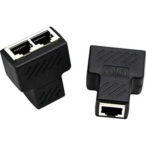 Adaptateur répartiteur RJ45, répartiteur de câble Ethernet Cat5 Cat5e Cat6 Cat7, connecteur d'extension réseau RJ45, kit de partage de câble Ethernet (adaptateur RJ45) (norme (1/5)