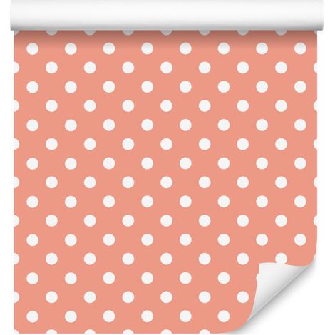 Papier peint Corail et Pois Corail, Détails Clairs 50x1000 cm (1/5)