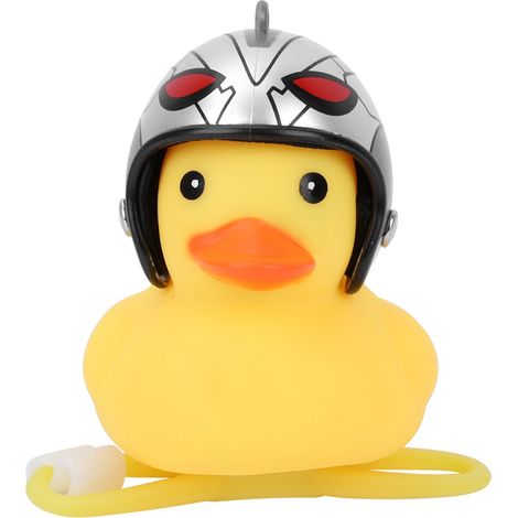 Canard Jaune Mignon avec Casque pour Décoration de Moto et Vélo (1/5)