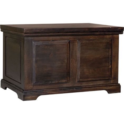 Dakota Large Box - Mango Wood - L50 x W80 x H50 cm - Dark Finish