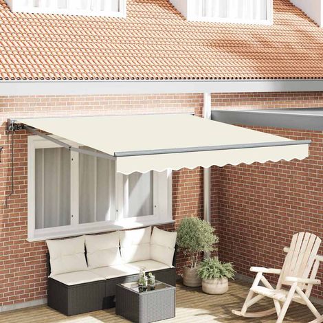 vidaXL Auvent Rétractable Crème 300x250 cm tissu (1/5)