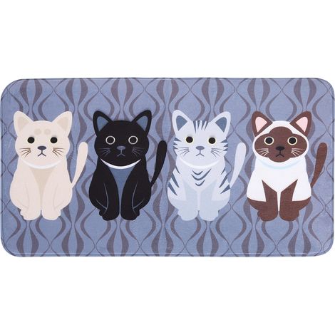 Tapis De Sol Antidérapant En Polyester Absorbant Pour Salle De Bain Et Cuisine 80x50cm (1/5)