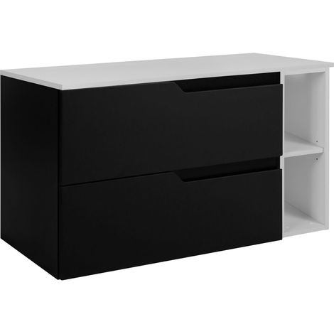 Waschtischunterschrank - 80 cm - Schwarz und Weiß - Modernes Design - Praktisch und elegant