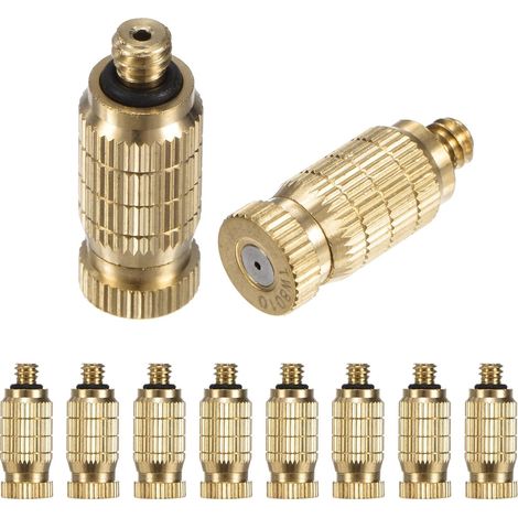 Lot de 10 Buses Brumisation en Laiton, Laiton avec Orifice 0,031"/0,8mm, Tête Buse à Haute Pression [10/24 UNC] - 0.8mm (1/5)