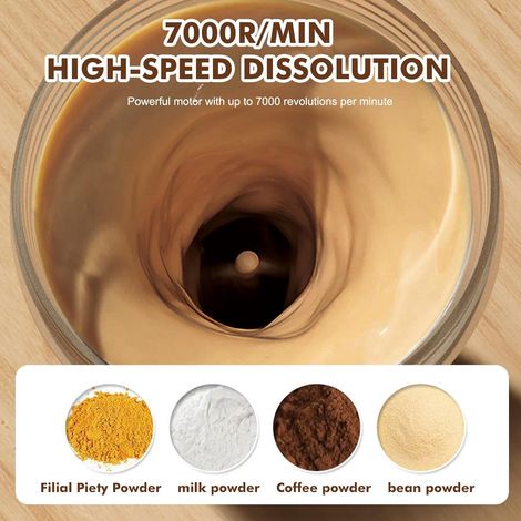 Shaker protéique électrique bouteille : shaker USB 450 ml, mélangeur de protéines automatique pour potein poudre et milkshake, shaker électrique pour protéines sans BPA (1/2)