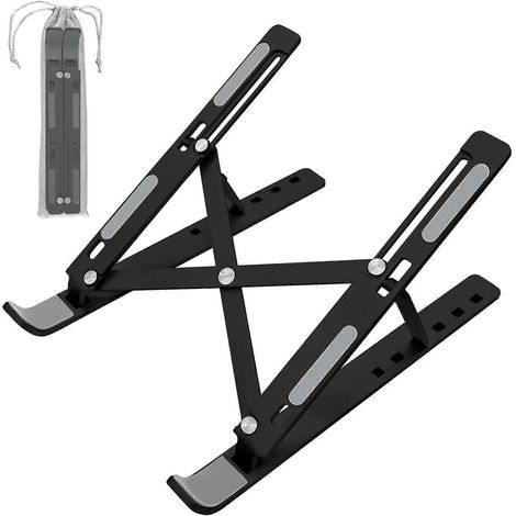 Support ordinateur portable pliable en aluminium, 6 niveaux réglables, ventilé, ergonomique et portable (1/5)