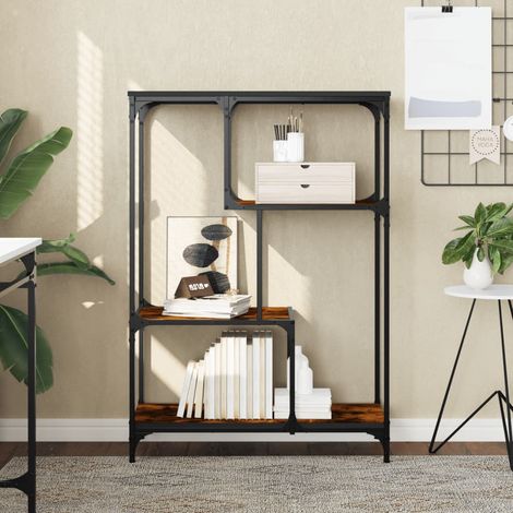 Bücherregal Räuchereiche 81x36x115 cm Holzwerkstoff und Stahl vidaXL (1/5)
