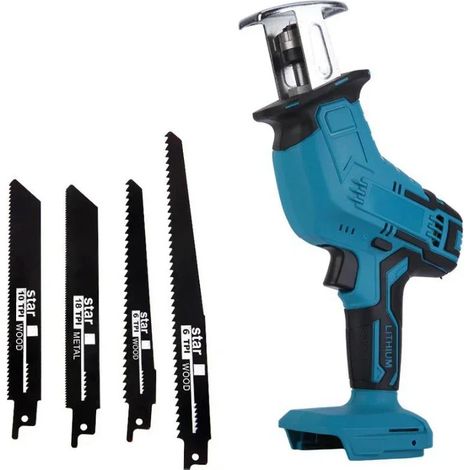 Scie Réciproque Sans Fil 18V avec 2 Batteries Chargeur et 4 Lames, Scie à Bois Portative pour Jardin Rénovation et Travaux Manuel (1/5)