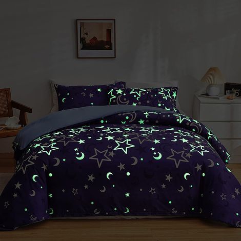 Housse de couette 200x200 cm phosphorescente avec taie d\'oreiller 50x75cm (1/5)