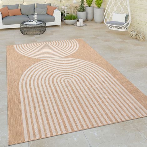 Paco Home Alfombra Salon De Habitacion Exterior Terraza Boho Geometrico Etnica Beige 60x100 cm (1/5)