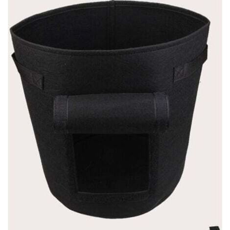 Sacs de culture respirants 7 gallons (26 L) – Lot de 5, avec fenêtre et poignées, noir, pour pommes de terre, carottes et tomates (1/5)