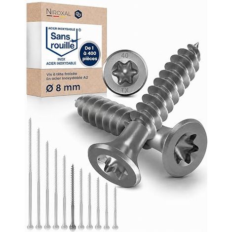 Stainless Steel Wood Screws Torx Countersunk Head Total Thread 8 mm 8 x 120 mm Wood Frame Screws (1/5)