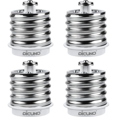 E40 vers E27 Adaptateur de douille, Douille de lampe, Lot de 4 Convertisseurs de culot à grande vis E40 vers E27, 200W, 250V, Résistance max à la chaleur 165 ℃ (1/5)