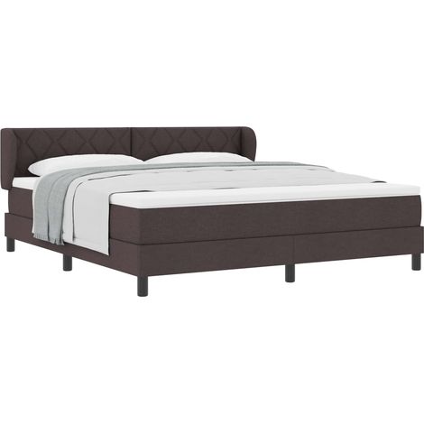 Maison Exclusive - Letto a molle con testiera Marrone Scuro 180 x 200 cm Tessuto (1/5)