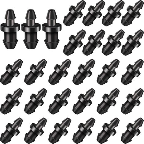 Bouchons d'irrigation goutte à goutte, obturateurs de tuyau de 1/4 pouce, pour accessoires de jardin et de pelouse, noirs (150 pièces) (1/5)
