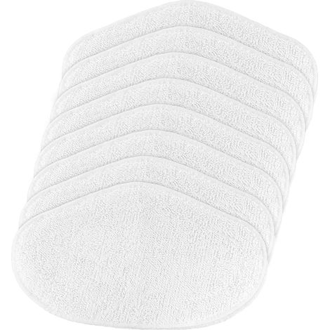 Lot de 8 lingettes microfibre pour balai vapeur, lavables, fixation élastique, compatible Polti Vaporetto SV440 SV450 (1/5)