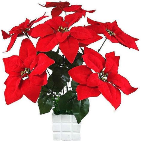 Fleurs de poinsettia artificielles en soie pour Noël, décoration pour la maison, les mariages et les fêtes de Noël. Plante-B (1/2)