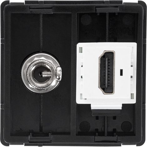 HDMI Buchse+Satellite Modern Schwarz (1/2)