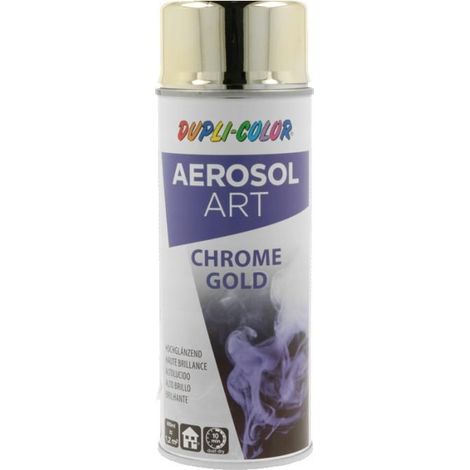 Bombe de peinture - Effet chrome or - Brillant - Tous supports - Aérosol Art