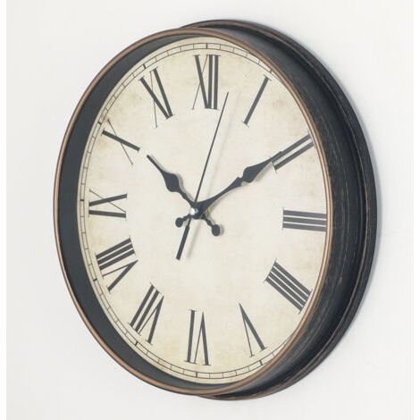 BUNTHAUS 30cmHorloge murale chiffres romains Art Vintage Horloge or brossé (1/4)
