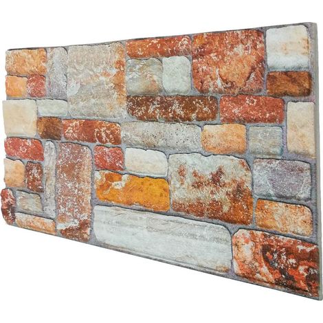 Boîte retail de 10 panneaux (5 MQ) Terre di Siena - Panneau imitation pierre en EPS résiné Dimension 100x50 cm Épaisseur 2 cm