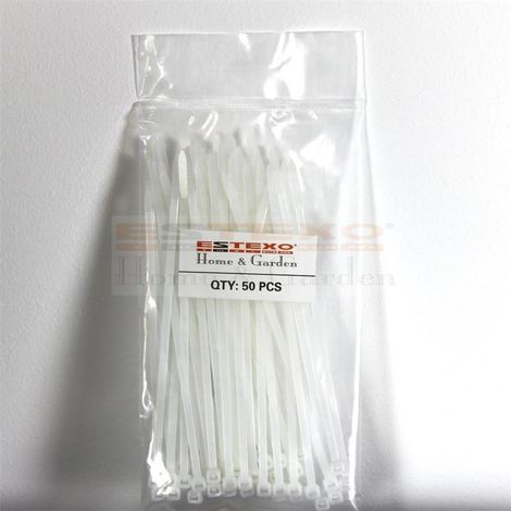 Kabelbinder Kabel-Binder 50x Befestigung für PVC Sichtschutzmatten Sichtschutz Weiß