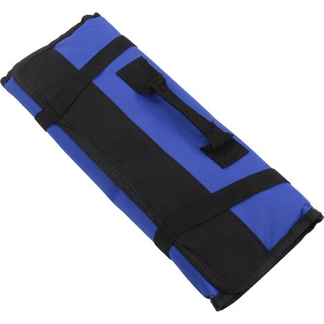 Trousse à outils déperlante en Oxford renforcé, rouleau de rangement bleu, pochette portable anti-déchirure, étui multifonction résistant à l'eau pour bricolage. (1/5)
