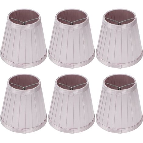 6 abat-jours de rechange pour ampoules E14, appliques murales, plafonniers, abat-jours rose violet (1/5)