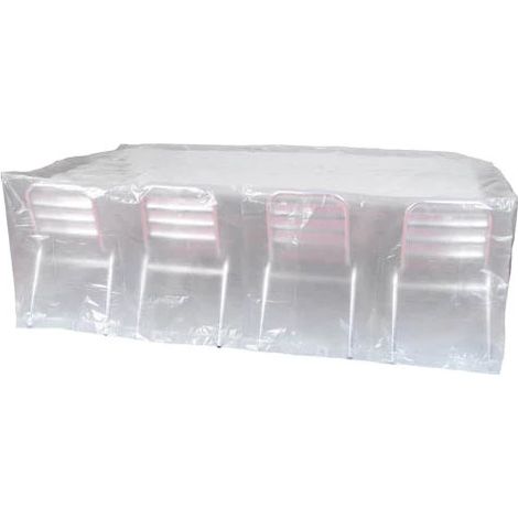 Ribimex Copertura Tavolo da Esterno Impermeabile, 310 x 150 x 80 cm, in Polietilene 90 gr/m², Trattamento Anti-UV, Resistente agli Sbalzi di Temperatura, Occhielli Saldati a Ultrasuoni - PRH090310X150