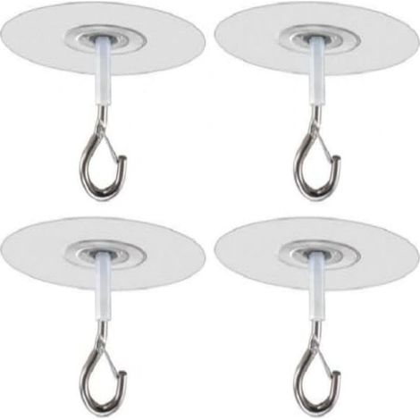Set mit 4 selbstklebenden Deckenhaken mit Sicherheitsmerkmalen, kein Bohren erforderlich, robuste Deckenhaken, extra starke Klebehaken für Blumentöpfe, Sicherheits-Deckenhaken (1/5)