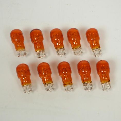 orange Glühbirne x10 Glassockel T13 12v 10w w2.1x9.5d flosser