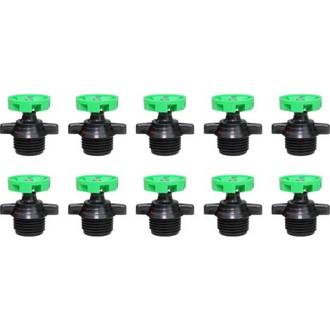 Filiyano-Lot de 10 têtes d'arrosage rotatives à 360°, arrosage automatique de jardin, vert. (1/5)