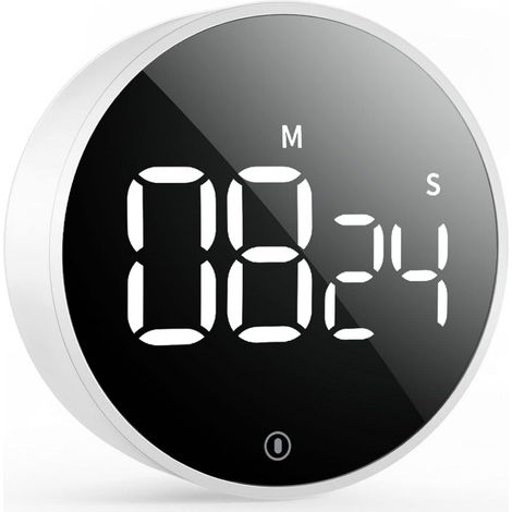 Minuteur Cuisine - Minuteur Numérique avec Affichage LED - Réglage du Volume sur 3 Niveaux - Fonction Chronomètre - Pour Cuisiner les Œufs - 1 Pièce (1/5)
