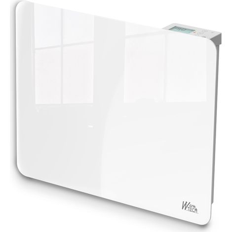 Radiateur inertie céramique avec façade en verre 1000 W - IP24 - NF - Fil pilote 6 ordres