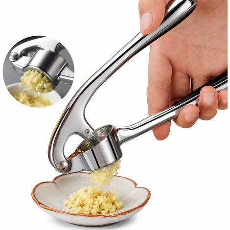 Presse-ail premium – Acier inoxydable – Ergonomique – Gingembre et ail – Ustensile cuisine (1/5)
