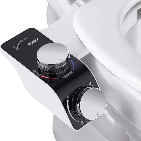 Lunette de WC Bidet Beauenty à Double Buse, Bidet Toilette Non Électrique avec Eau Froide et Chaude Réglable, Auto-Nettoyant, Mode Pulvérisation Double Jet, Installation Facile (Modèle 1) (1/5)