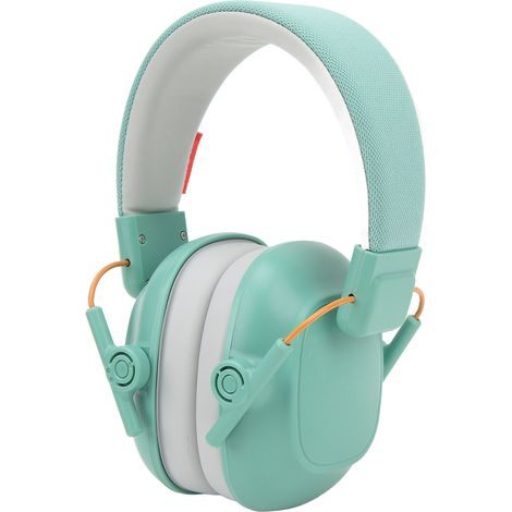Casque anti-bruit enfant protection auditive NRR 22dB confortable 3-12 ans ABS éponge vert menthe pliable avec sac réduction sonore concerts sport feux artifice (1/5)