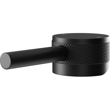 Colore Matt Black Industrial Style Mini Mono Basin Mixer Half Knurled Tap Head (1/5)
