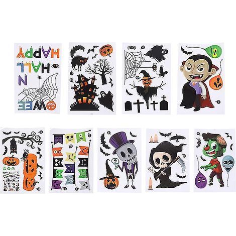 1 ensemble d'autocollants de fenêtre pour décorations d'Halloween (1/3)