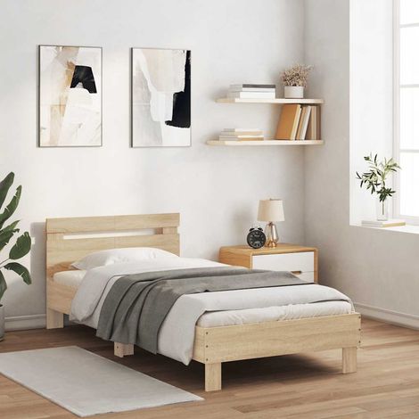Cadre de lit sans matelas-Structure de lit avec tête de lit 100x200 cm 749740 (1/5)