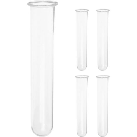 Lot de 5 Tubes à Essai en Verre Transparent 25X3X15 CM pour Hydroponie Vase Tubulaire Décoratif pour Fleurs et Plantes Jardinière Suspendue Élégante pour Intérieur et Bureau (1/5)