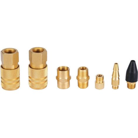 Kit d'accessoires pour compresseur d'air (20 pièces) avec tuyau d'air de 6,35 mm (1/4 po) et pistolet de soufflage de 7,5 m (295 po). (1/5)