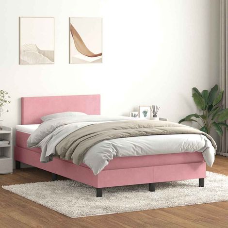 Boxspringbett mit Matratze Rosa 120x220 cm Samt